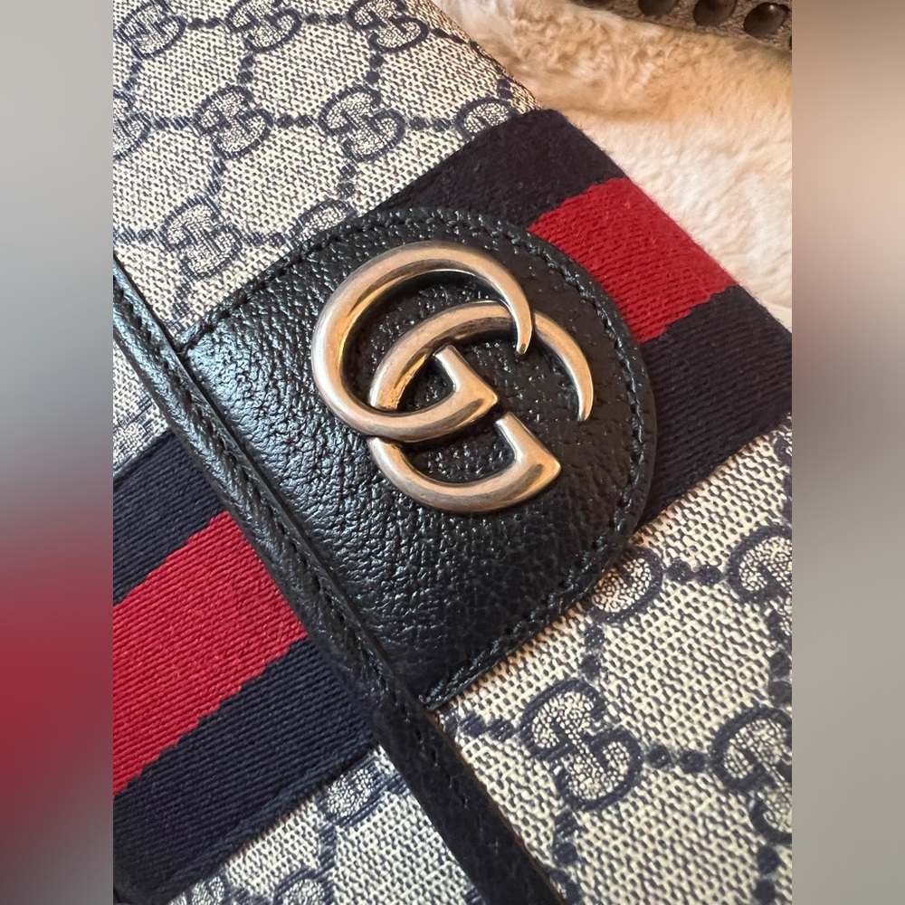 New GUCCI Ophidia GG Supreme Monogram Web Belt crossbody Bag 100/40 Bei… - Picture 9 of 13
